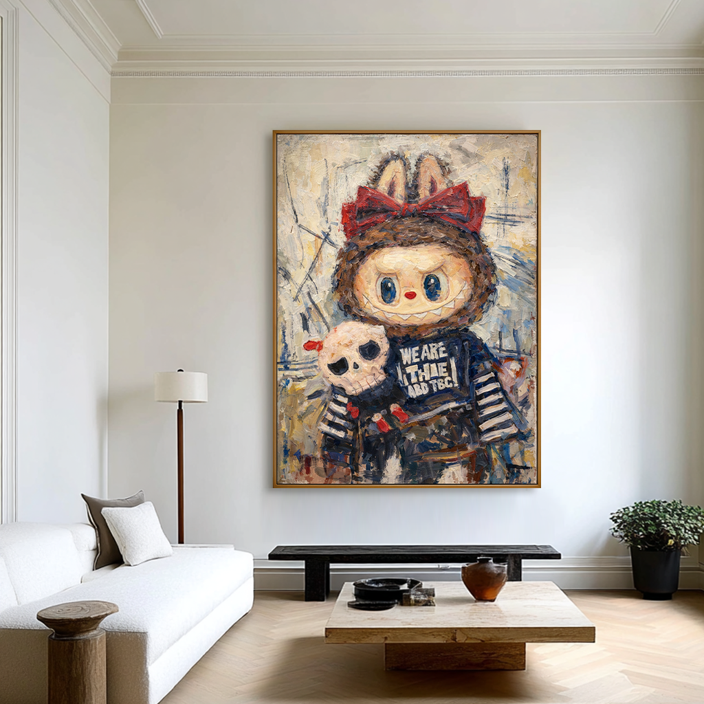Midnight Keepsake - Labubu Inspired Character Oil Painting