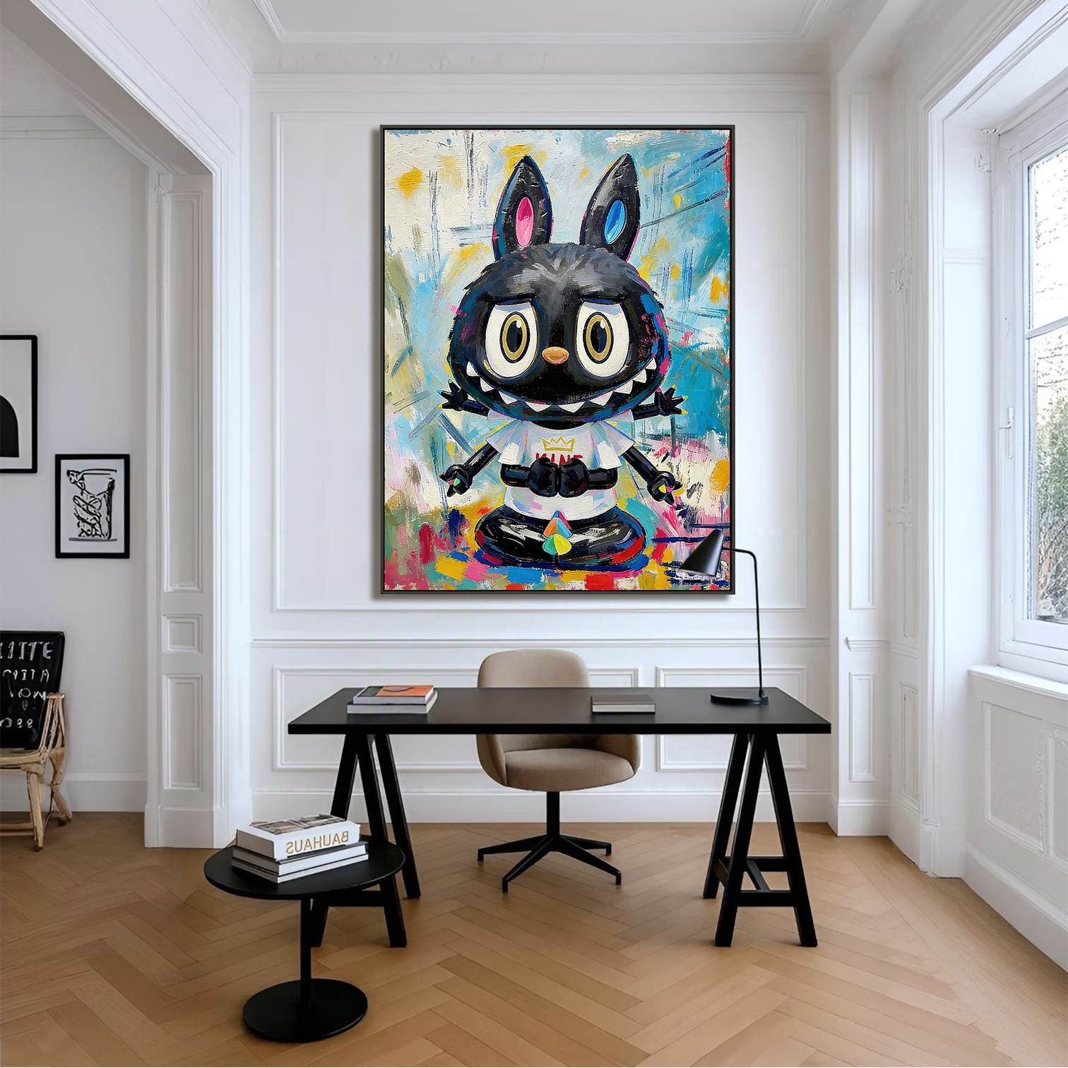 Midnight Spark - Labubu Inspired Character Oil Painting