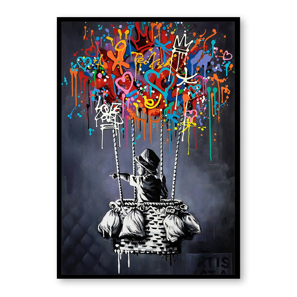 Graffiti Dreams — Street Art Balloon Oil Painting, Modern Pop Wall Art