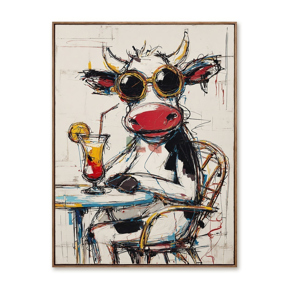 Abstract Bull Lounge – Contemporary Pop Art Animal Wall Art