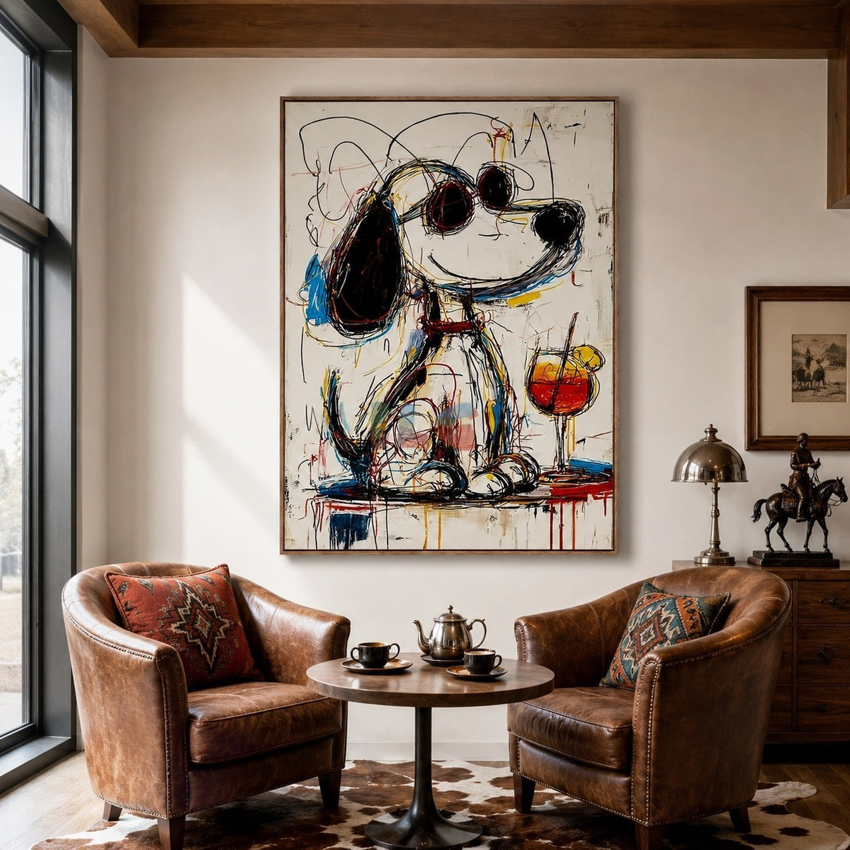 Abstract Puppy Portrait – Contemporary Pop Art Wall Art