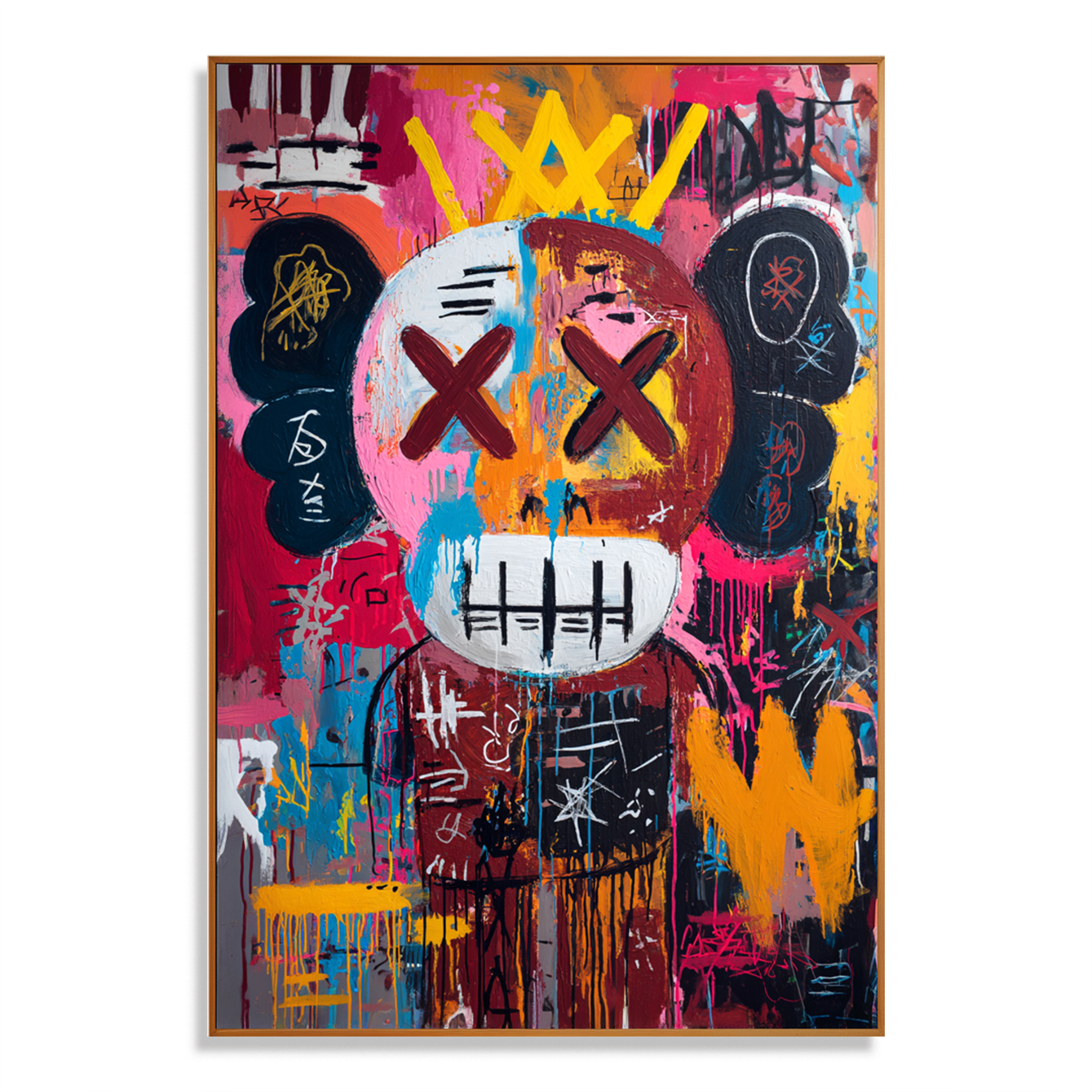 Broken Crown - KAWS Inspired Graffiti Portrait Oil Painting