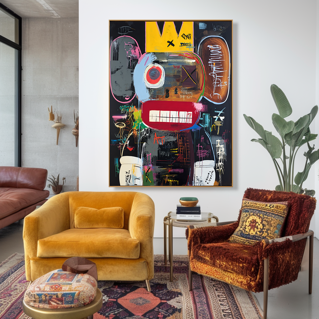 Crowned Noise - KAWS Inspired Abstract Pop Oil Painting