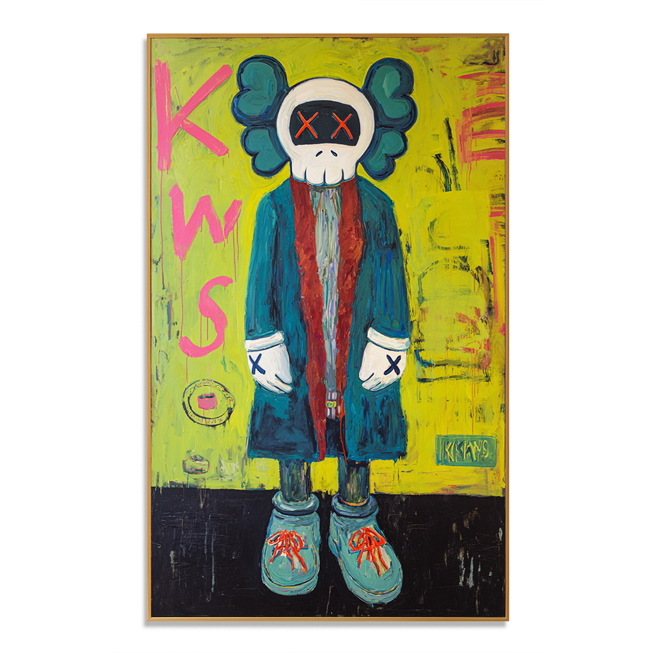 Electric Silence - KAWS Inspired Pop Figure Oil Painting