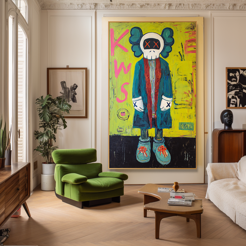 Electric Silence - KAWS Inspired Pop Figure Oil Painting