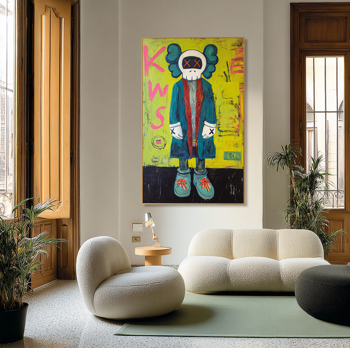 Electric Silence - KAWS Inspired Pop Figure Oil Painting