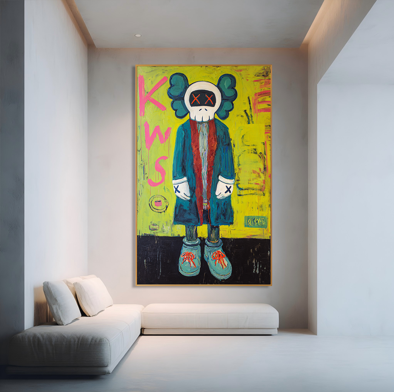 Electric Silence - KAWS Inspired Pop Figure Oil Painting