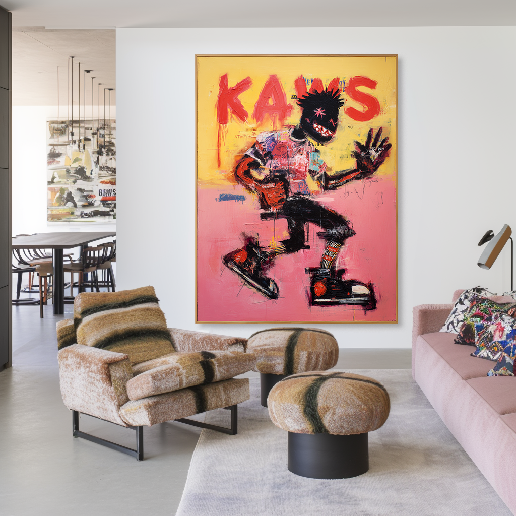 Rebel Motion - KAWS Inspired Street Figure Oil Painting