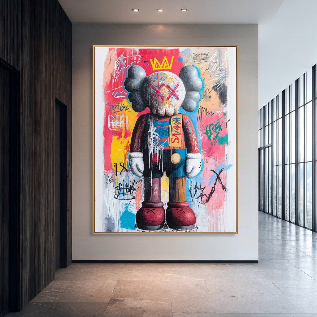 Royal Echo - KAWS Inspired Contemporary Graffiti Oil Painting