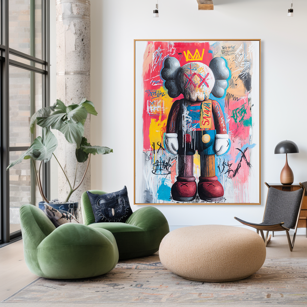 Royal Echo - KAWS Inspired Contemporary Graffiti Oil Painting