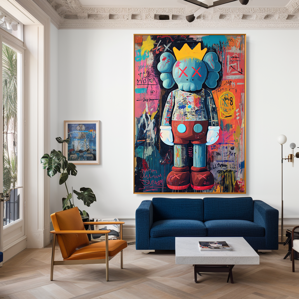Urban Crown - KAWS Inspired Pop Graffiti Oil Painting