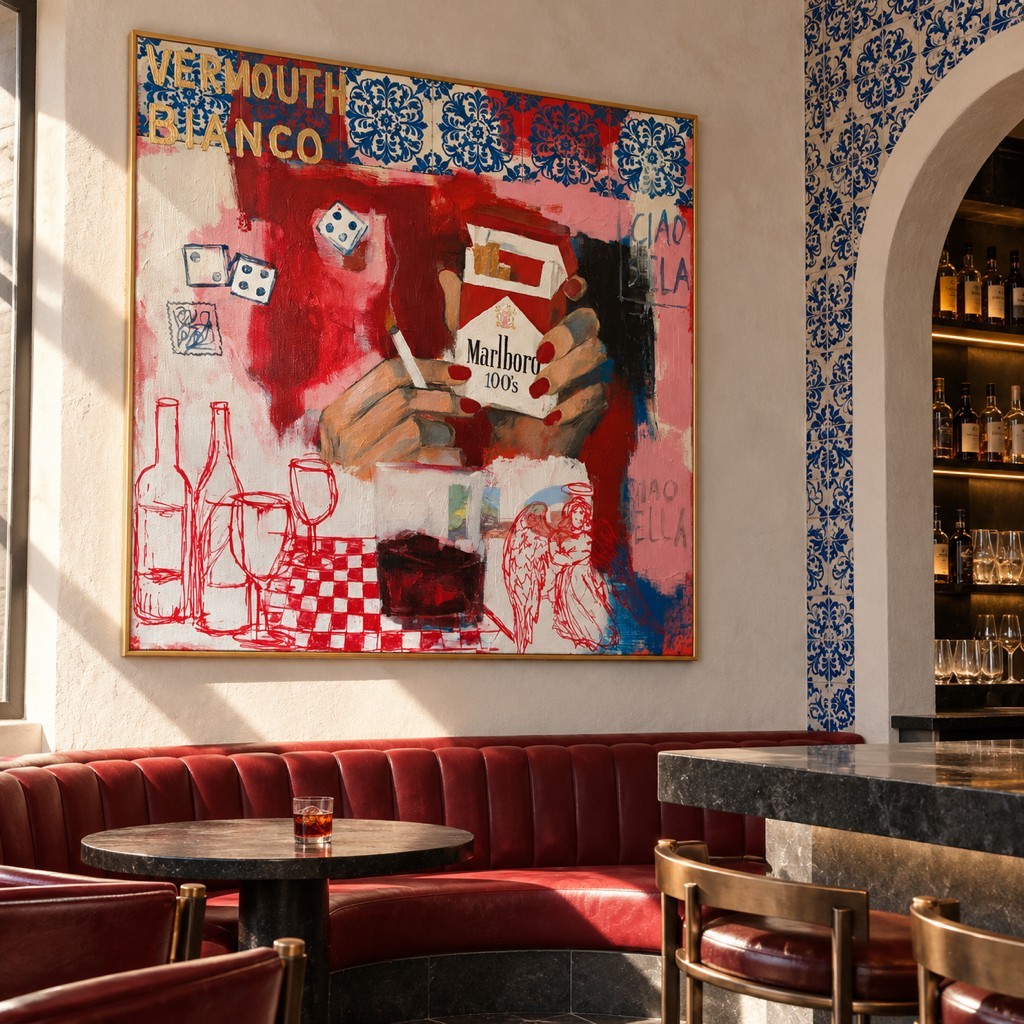 Vermouth & Velvet – Vintage Italian Pop Art Collage Wall Art