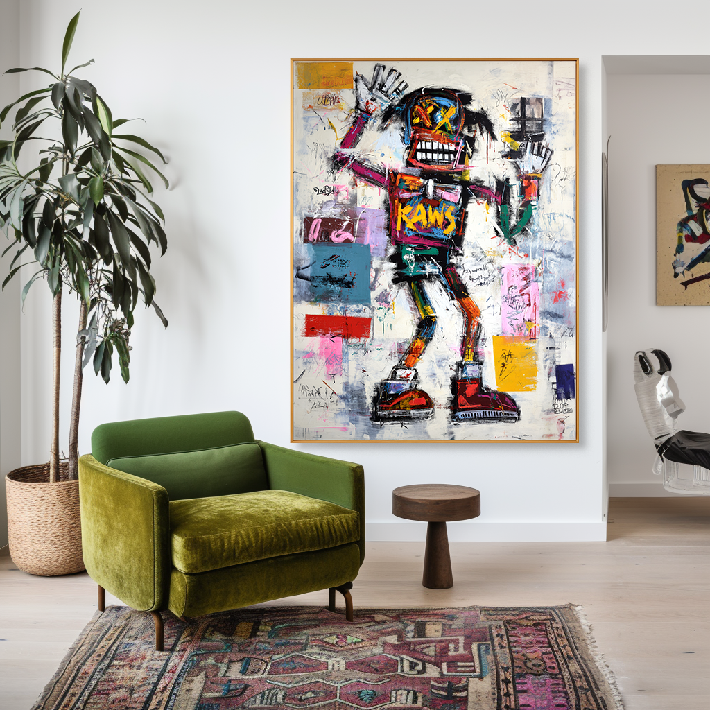 Wild Signal - KAWS Inspired Abstract Street Figure Oil Painting