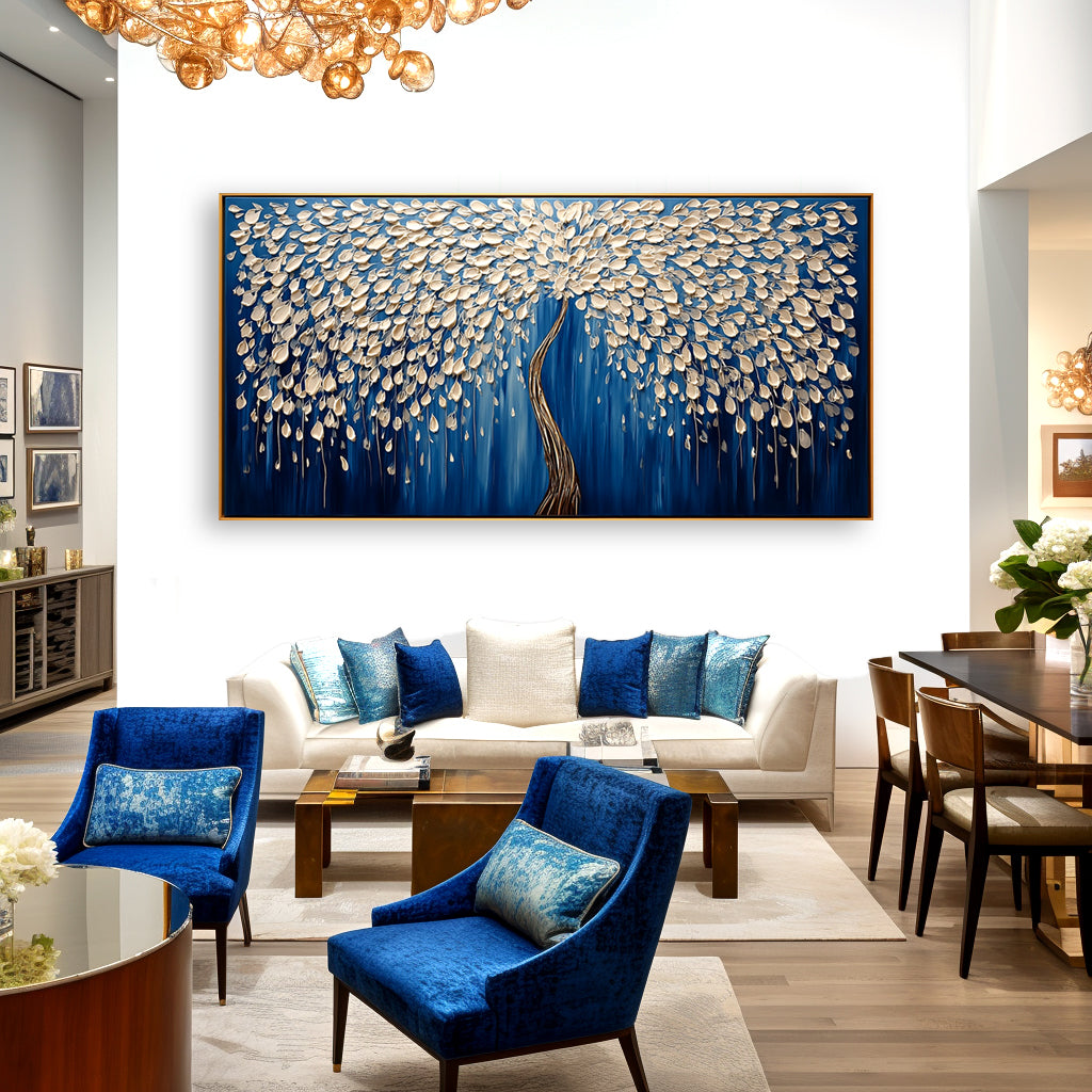 Celestial Bloom – Textured Abstract Tree Oil Painting