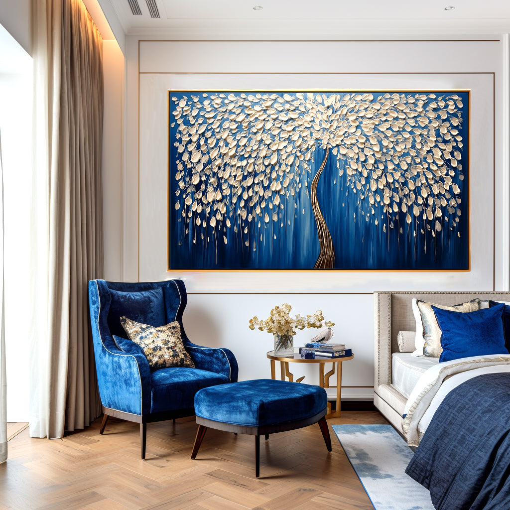 Celestial Bloom – Textured Abstract Tree Oil Painting