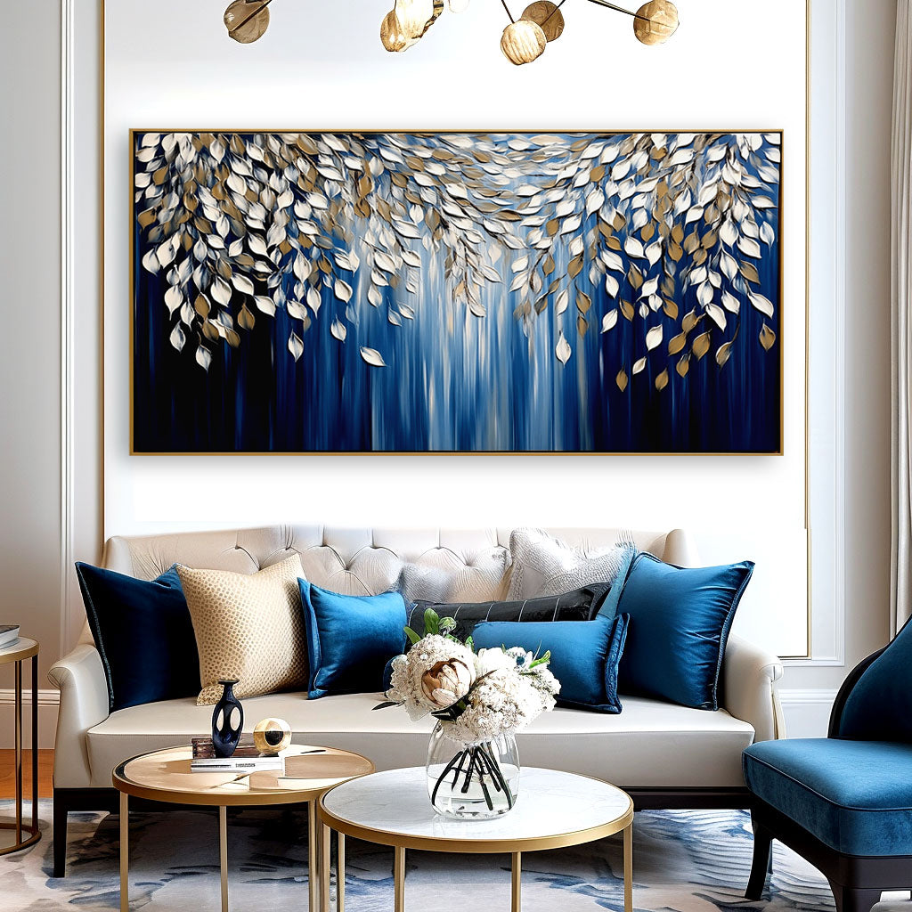 Ethereal Fall – Textured Abstract Leaf Oil Painting