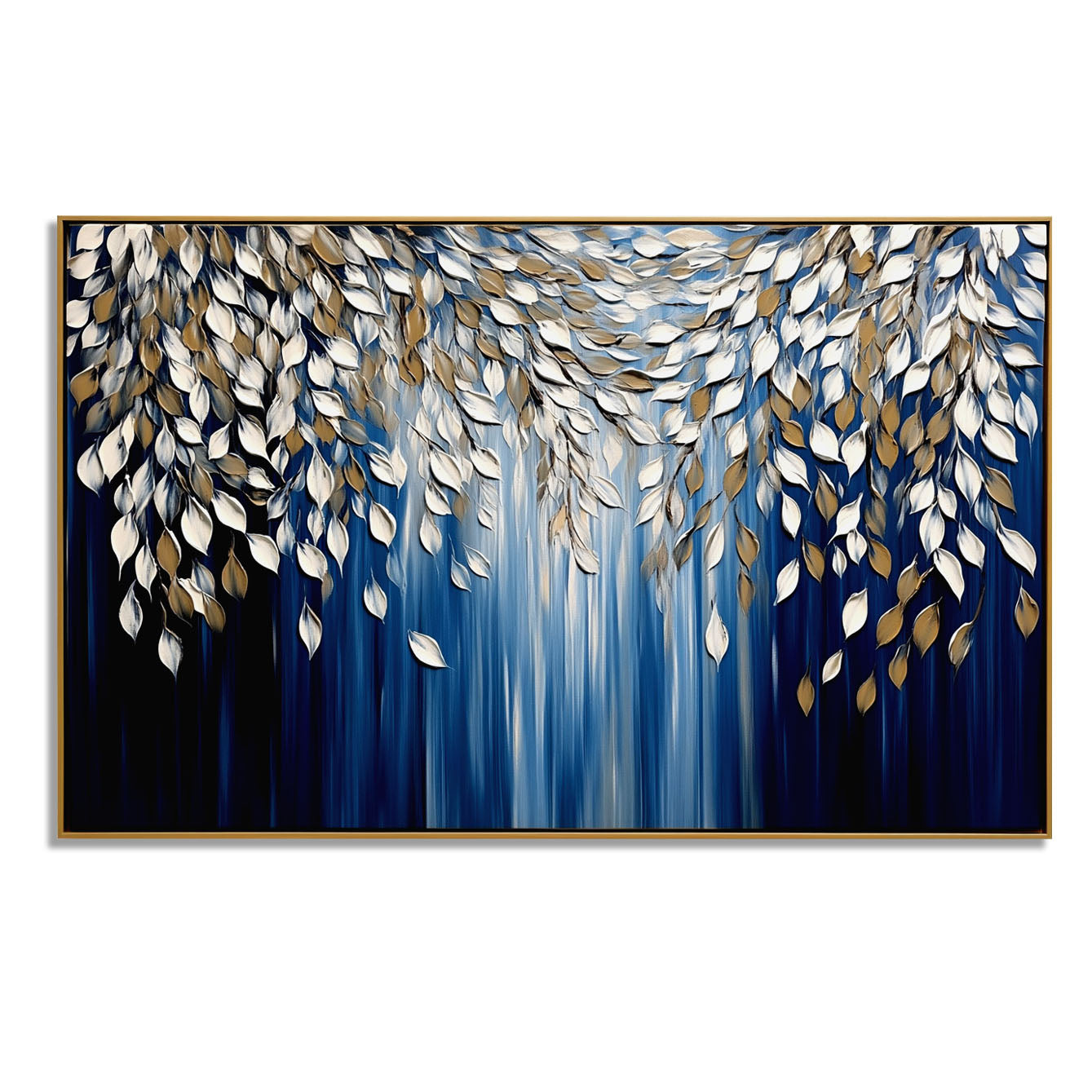 Ethereal Fall – Textured Abstract Leaf Oil Painting