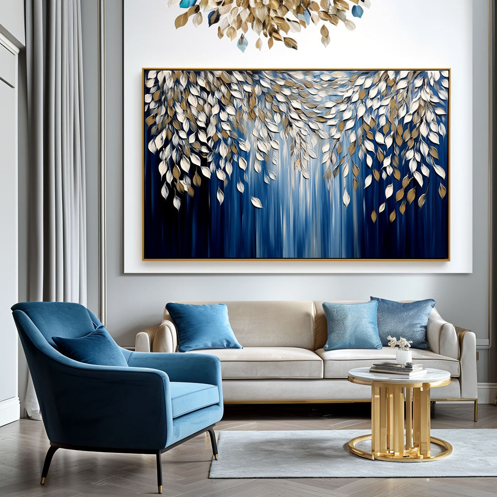 Ethereal Fall – Textured Abstract Leaf Oil Painting