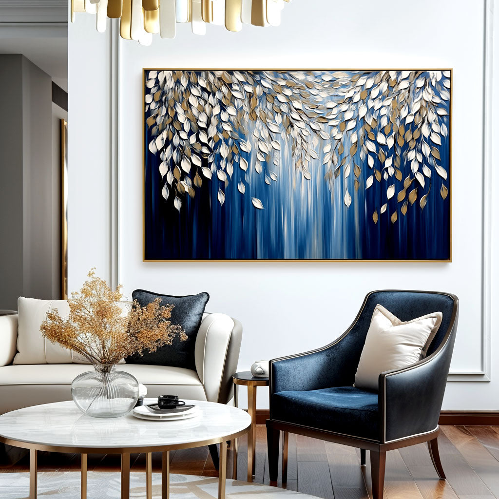 Ethereal Fall – Textured Abstract Leaf Oil Painting