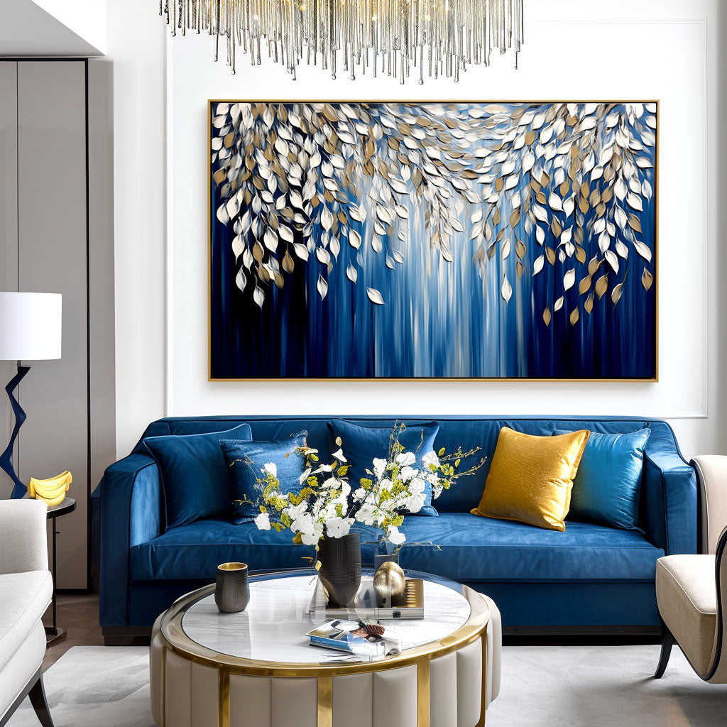 Ethereal Fall – Textured Abstract Leaf Oil Painting