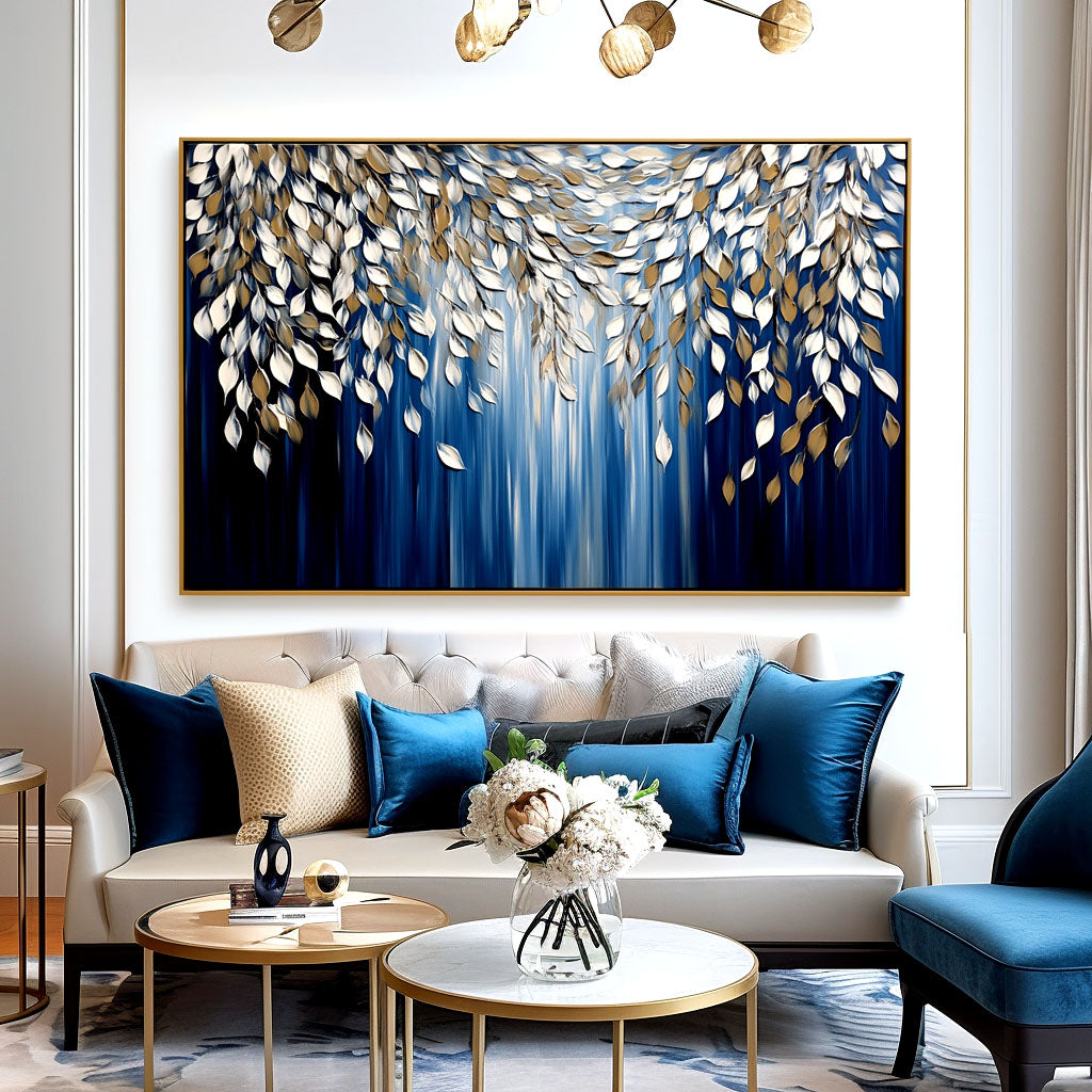 Ethereal Fall – Textured Abstract Leaf Oil Painting