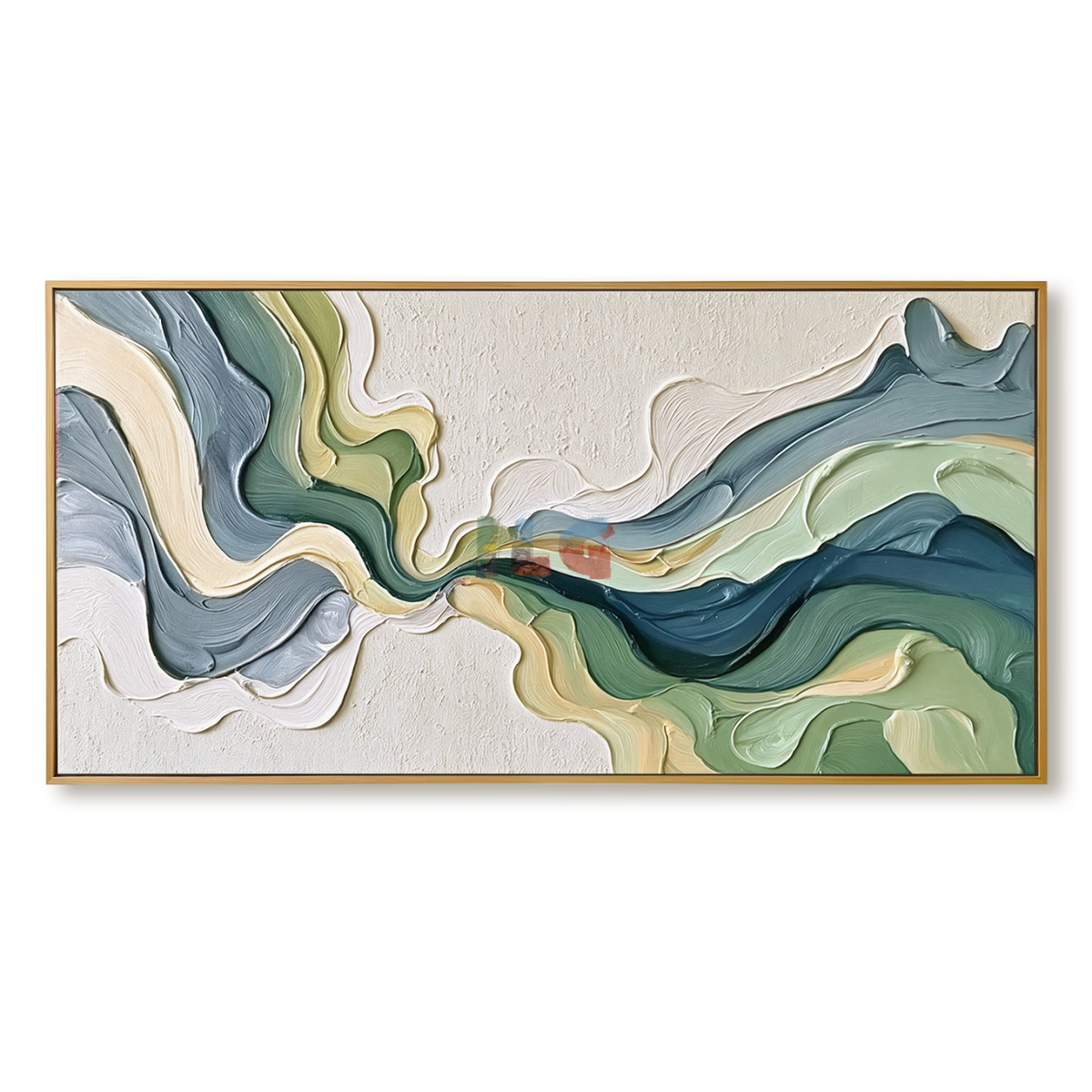 Flowing Sage Harmony – Abstract Organic Textured Wall Art