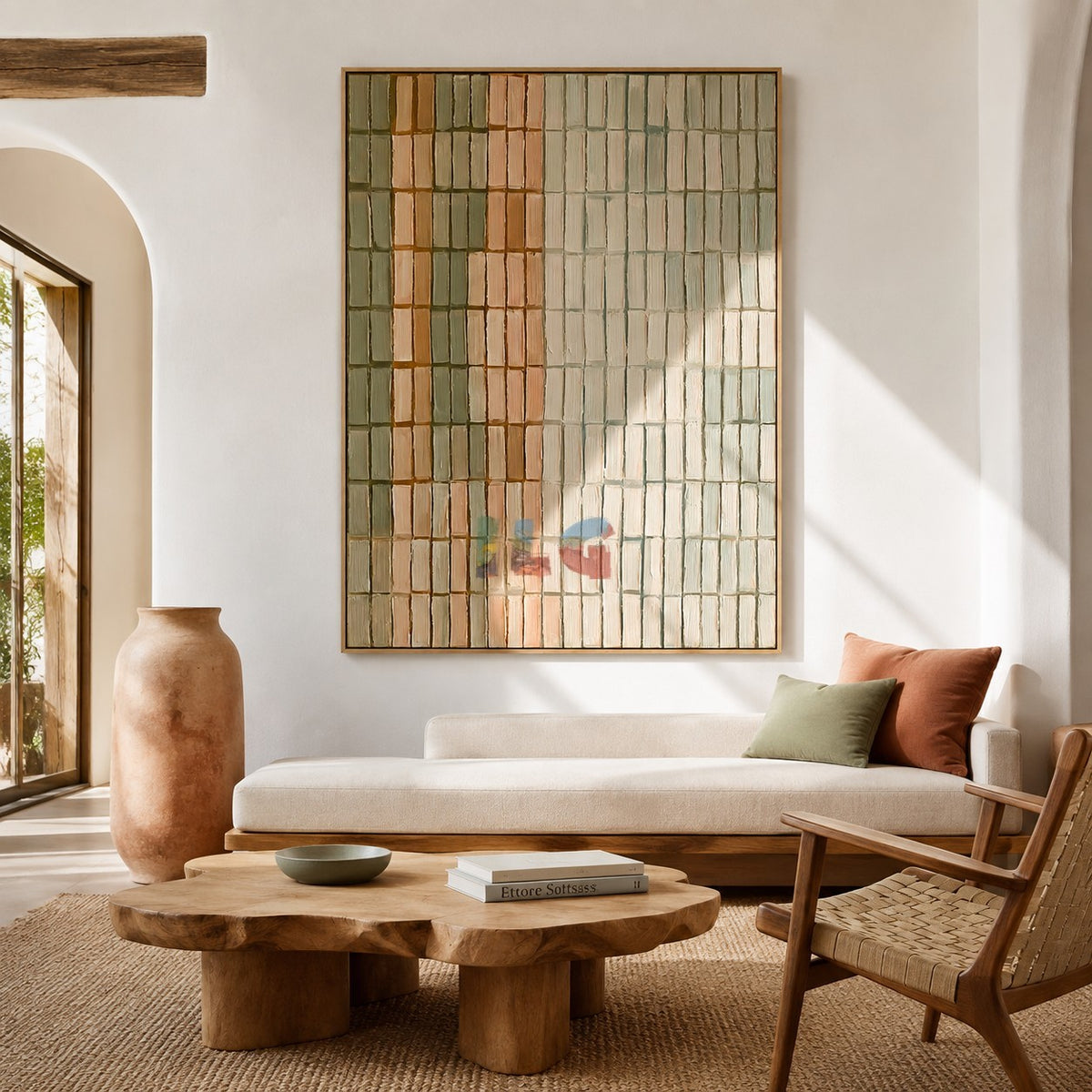 Linen Block Sequence – Neutral Textured Abstract Wall Art