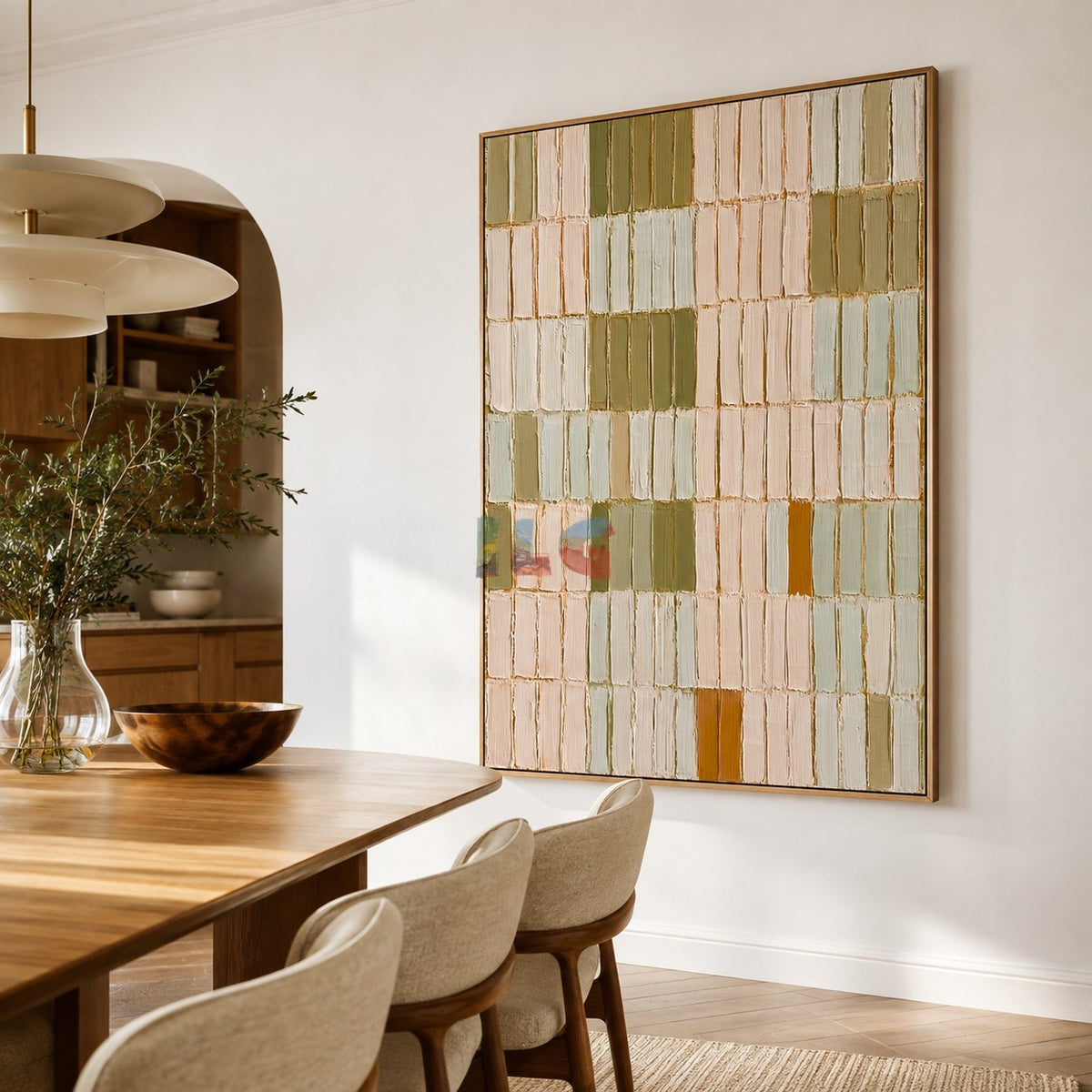 Olive Ivory Rhythm – Neutral Textured Abstract Wall Art