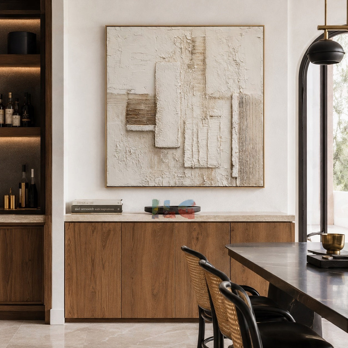 Plaster Column Motif – Abstract Textured Wall Art