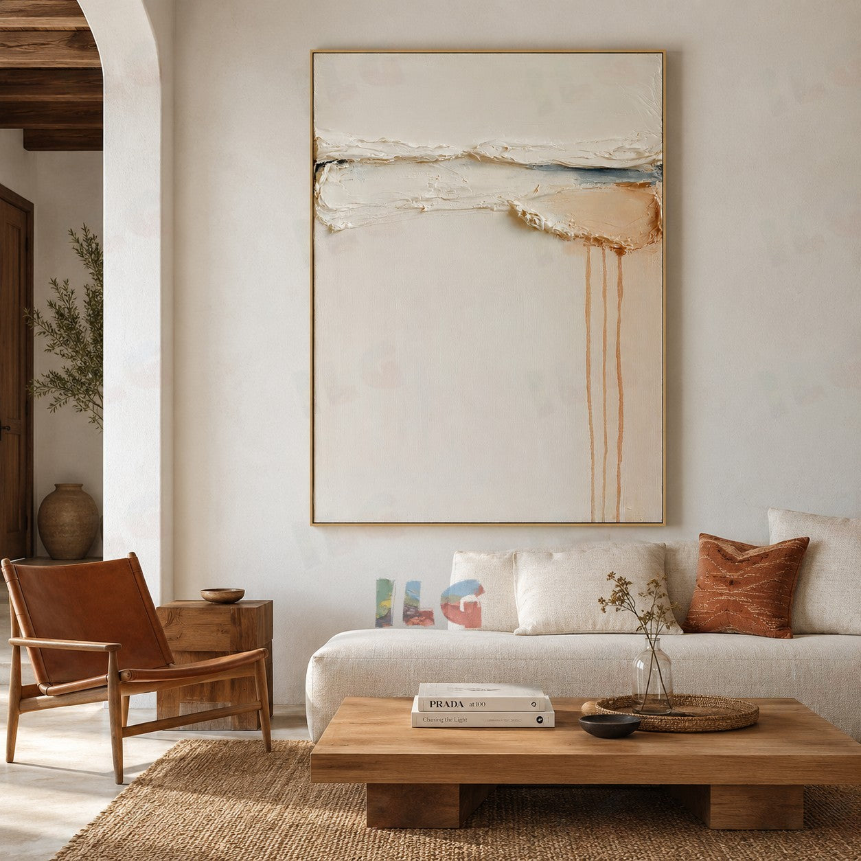 Quiet Ledge – Minimal Drip Texture Acoustic Wall Art