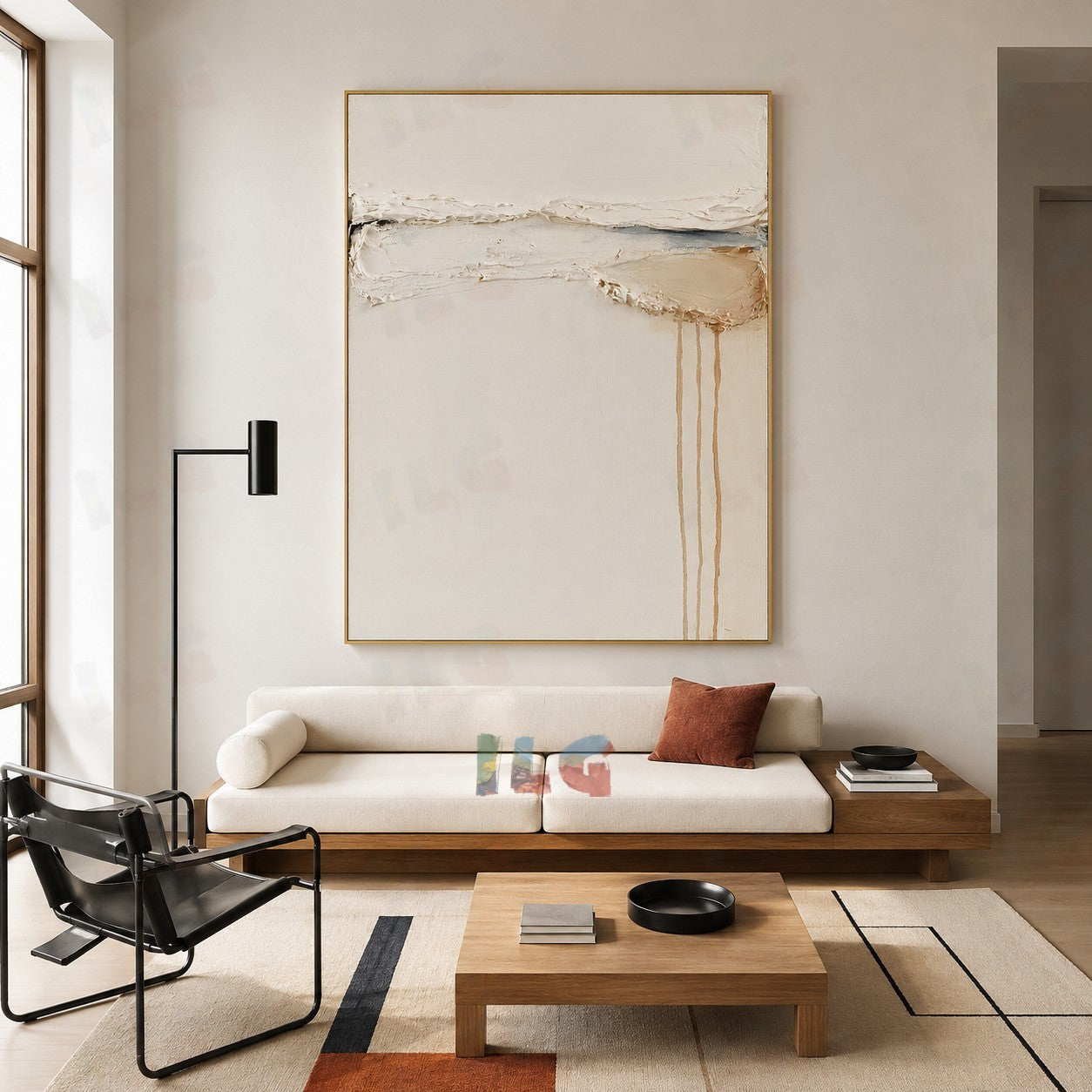 Quiet Ledge – Minimal Drip Texture Acoustic Wall Art