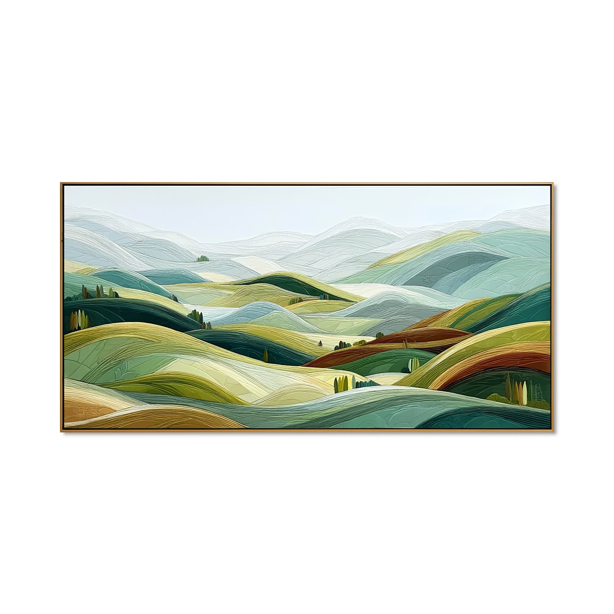 Verdant Horizon Layers – Contemporary Abstract Landscape Wall Art
