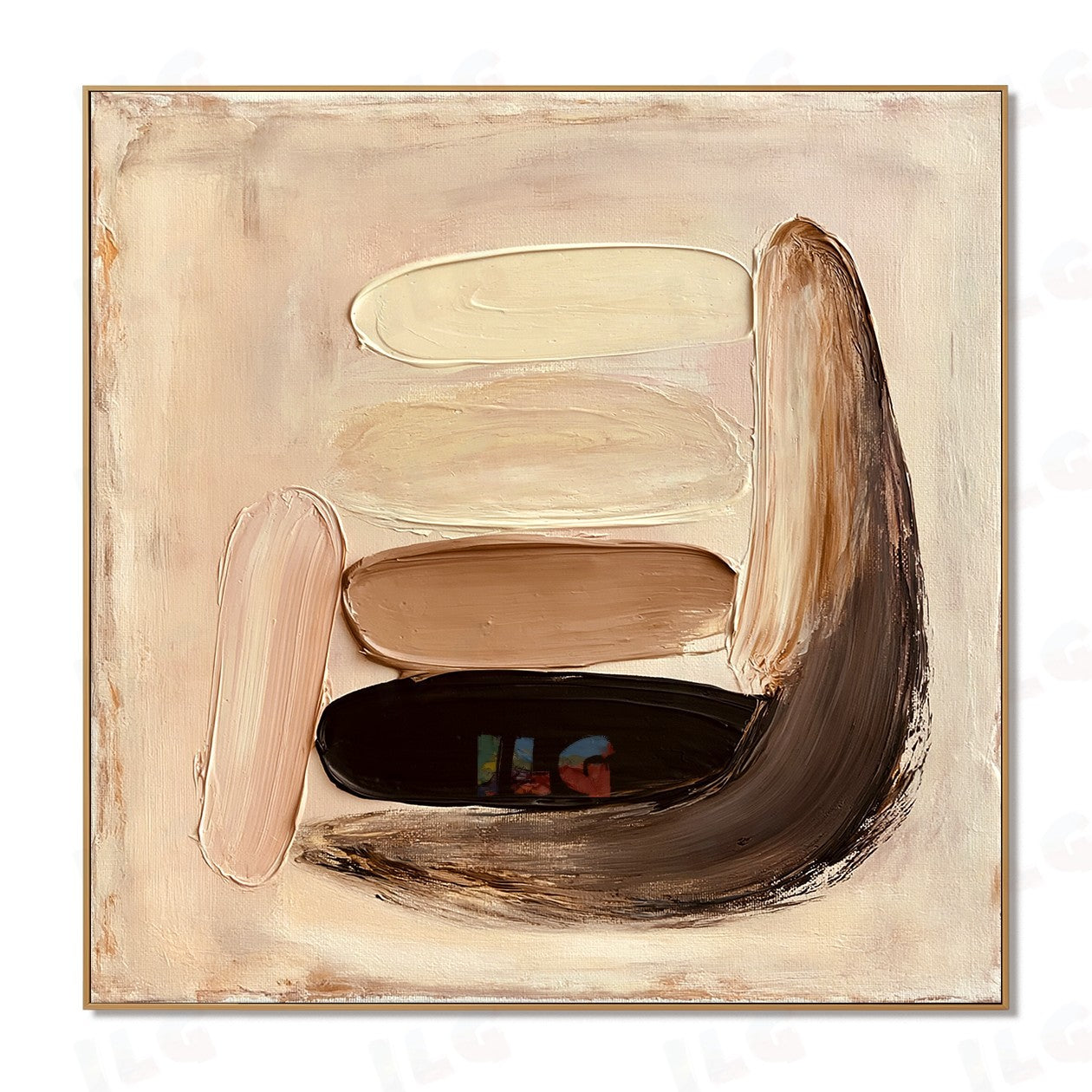 Warm Flow Balance – Sculpted Curve Minimal Wall Art