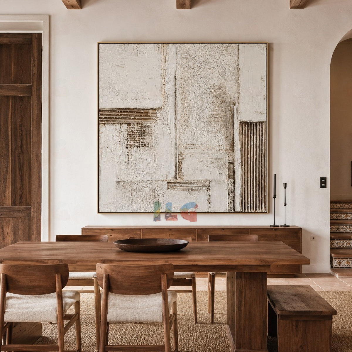 Weathered Ivory Layers – Abstract Textured Wall Art