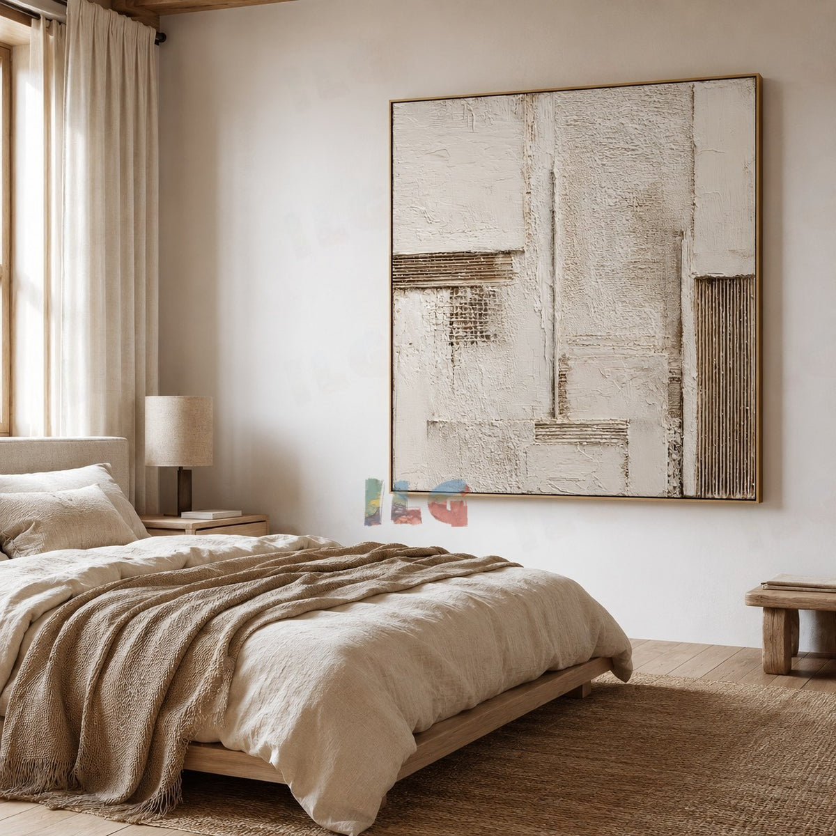 Weathered Ivory Layers – Abstract Textured Wall Art