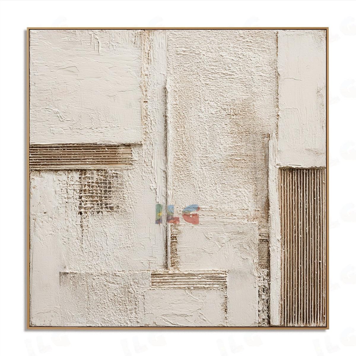 Weathered Ivory Layers – Abstract Textured Wall Art