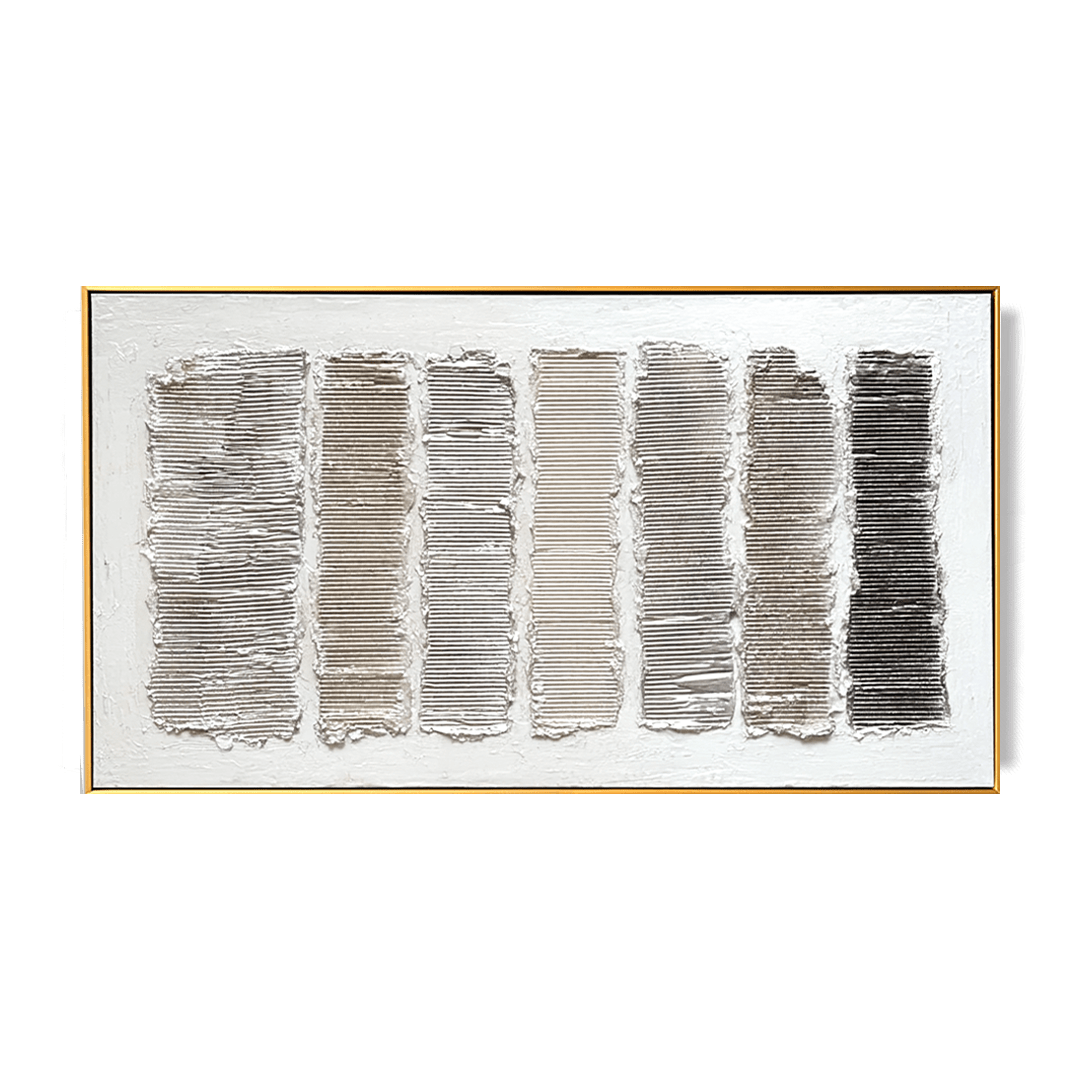 Rhythm Grid – Neutral Geometric Textured Abstract Painting