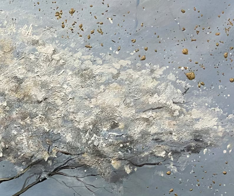 Luminous Haven – Textured Abstract Tree Oil Painting