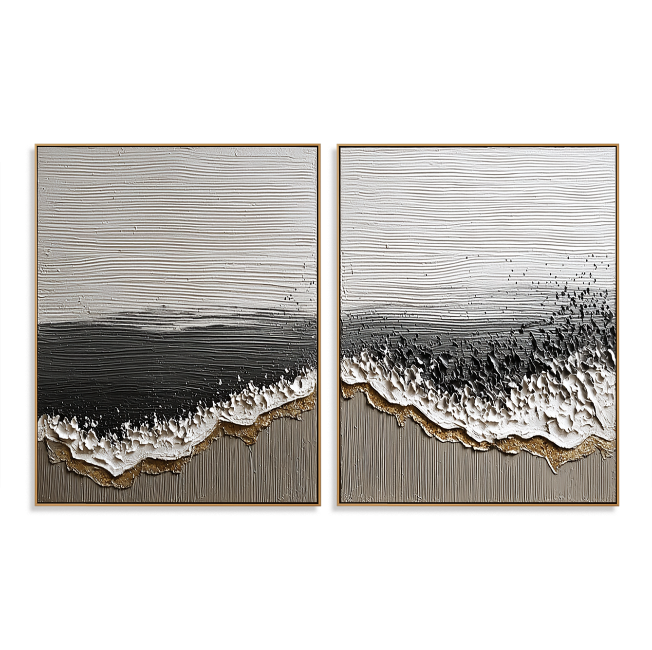 Coastal Harmony – Hand-Painted Textured Ocean Canvas Art