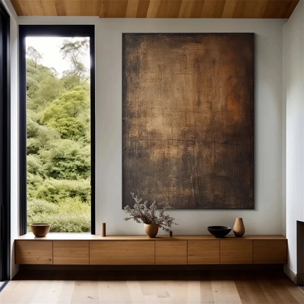 Deep Stillness – Large Textured Abstract Wall Art for Calm Modern Spaces
