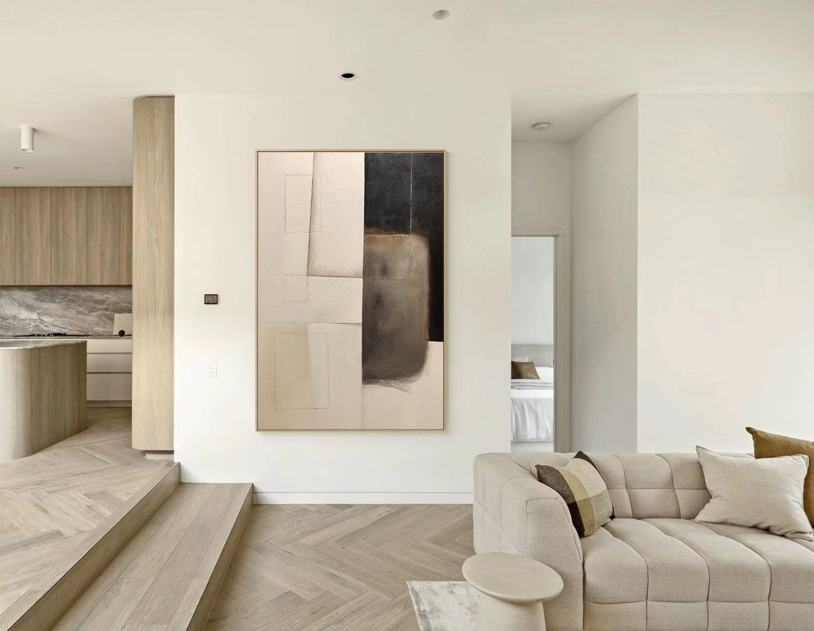 Held in Contrast – Wabi-Sabi Textured Abstract Wall Art