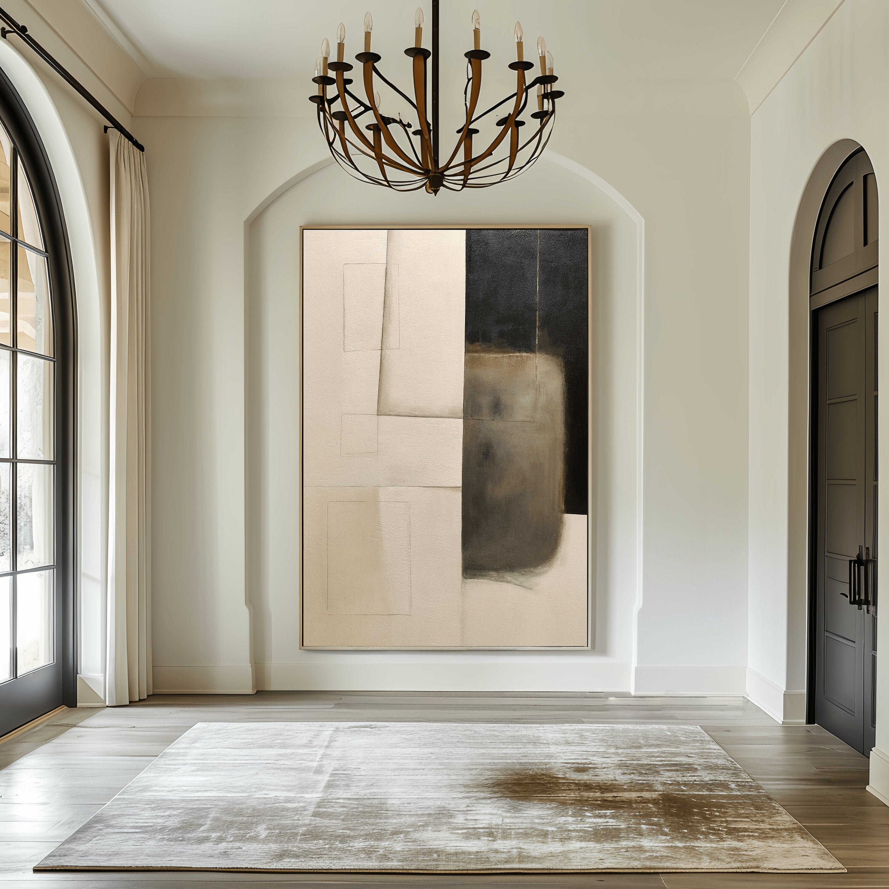 Held in Contrast – Wabi-Sabi Textured Abstract Wall Art