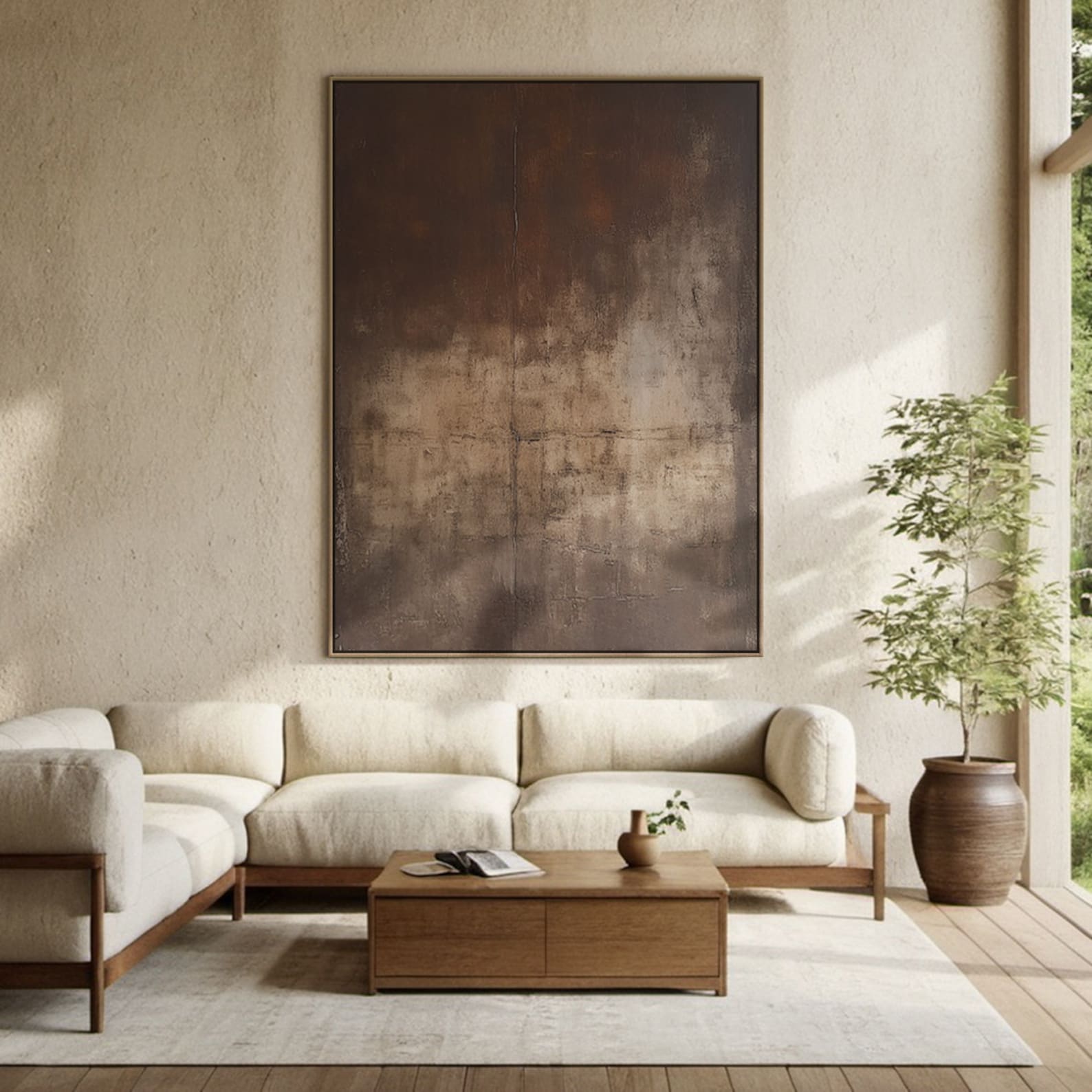 Quiet Interval – Textured Abstract Wall Art with Calm Vertical Presence