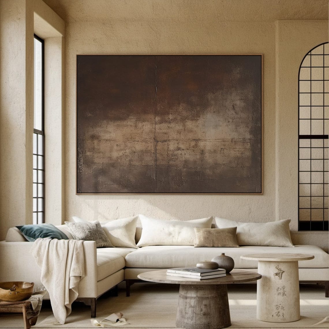 Quiet Interval – Textured Abstract Wall Art with Calm Vertical Presence