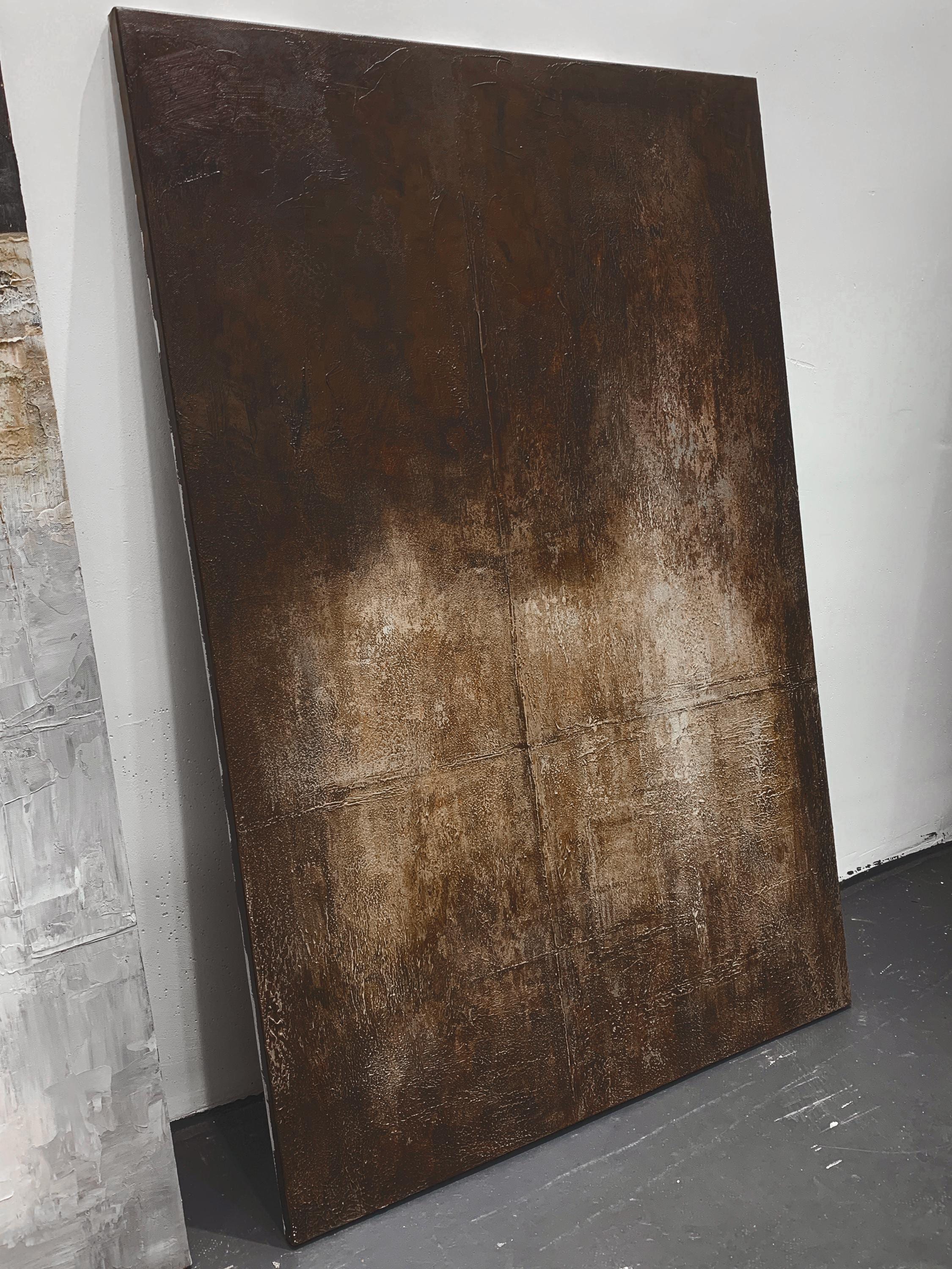 Quiet Interval – Textured Abstract Wall Art with Calm Vertical Presence