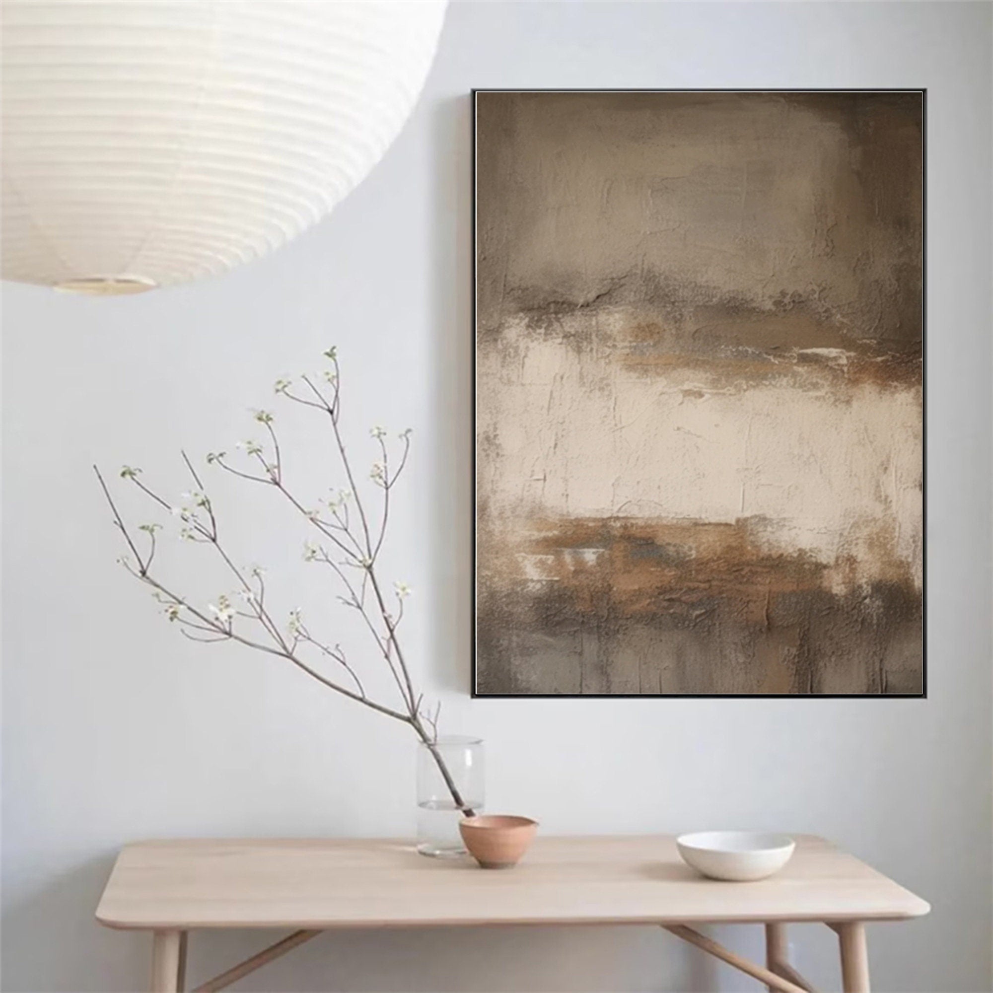 Desert Haze – Large Minimalist Abstract Textured Canvas Wall Art for Modern Living Room