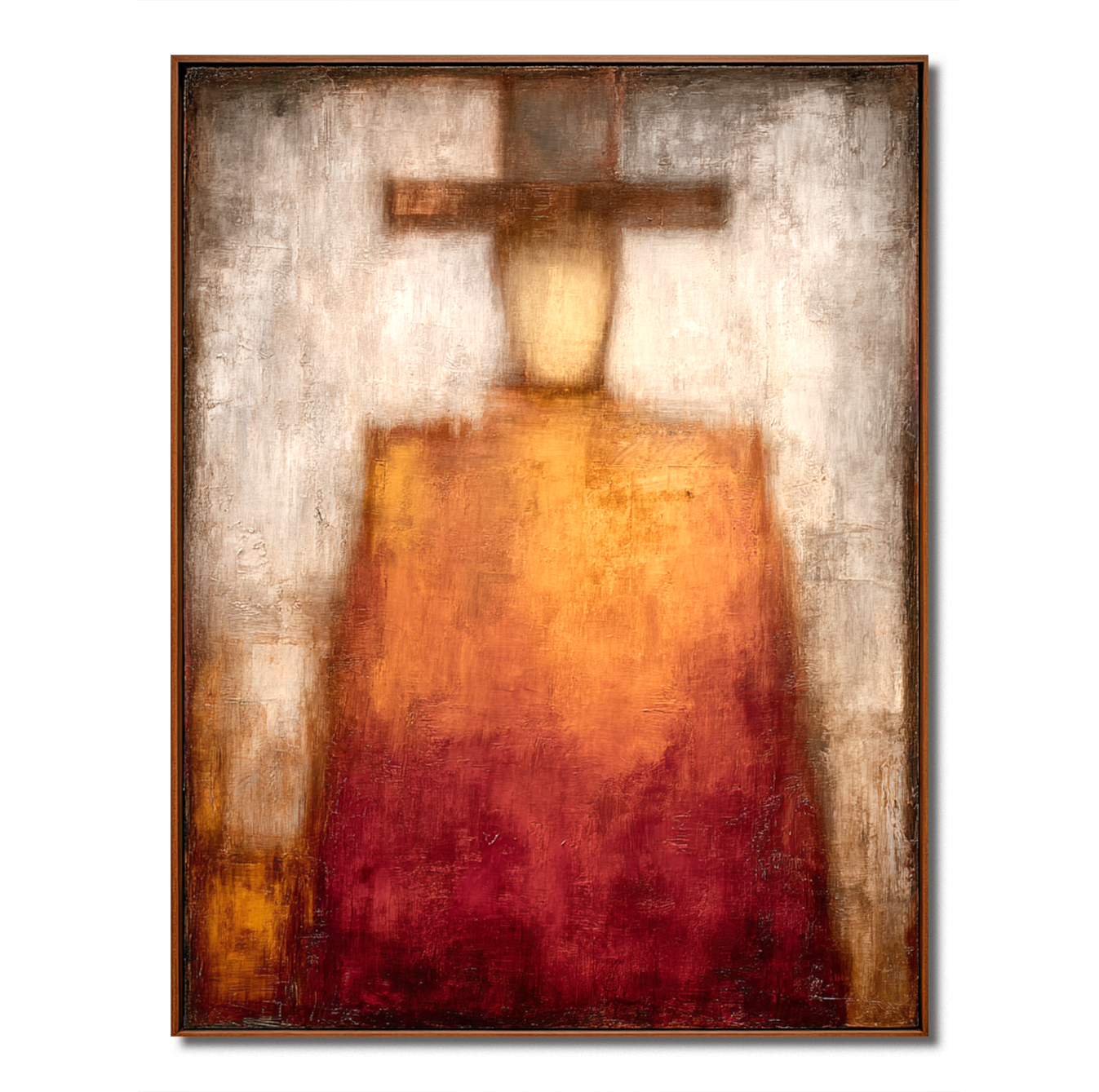 Eternal Silhouette – Abstract Figure Wall Art Warm Earth Tone Oil Painting