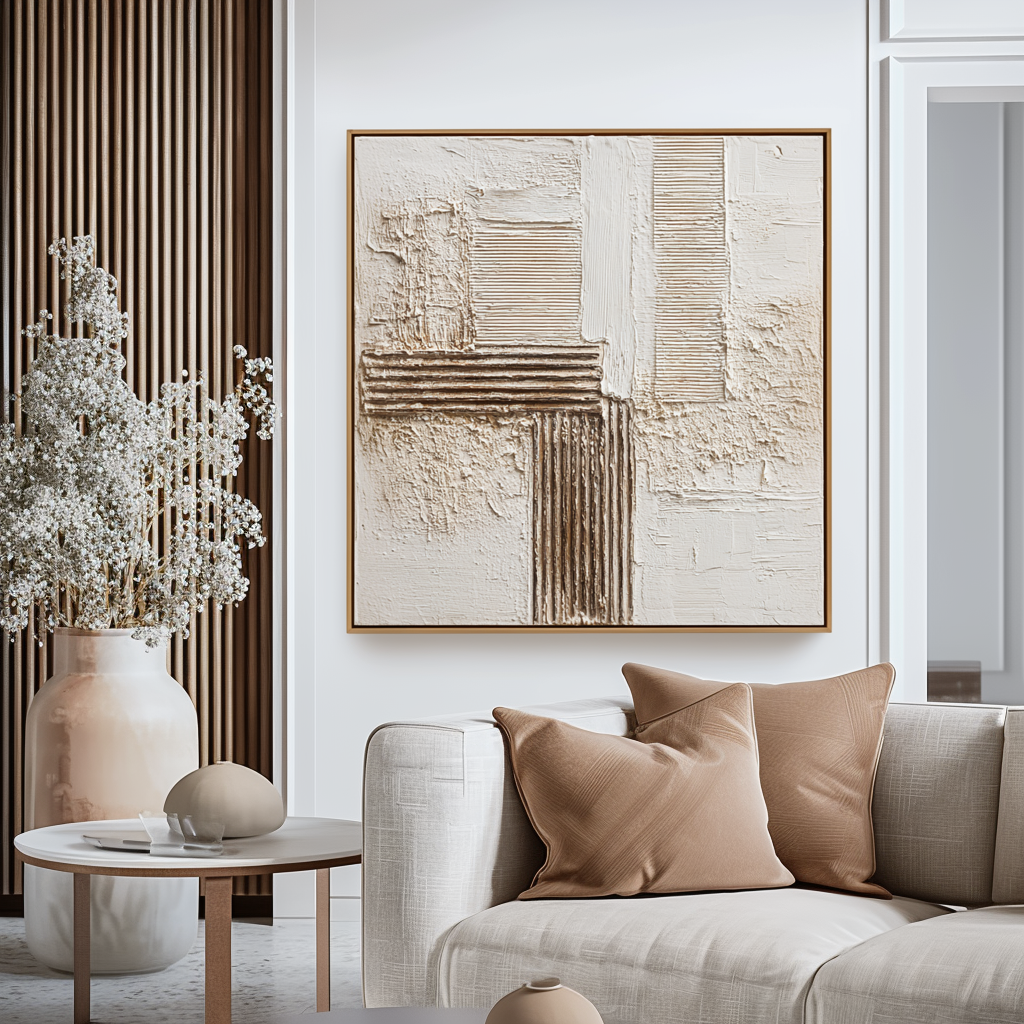 Balanced Stillness – Wabi-Sabi Textured Abstract Wall Art