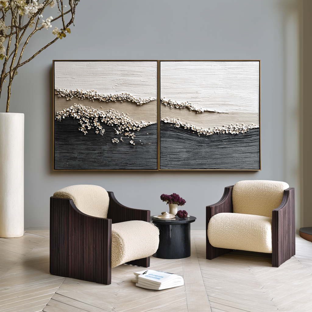 Coastal Bliss – Hand-Painted Textured Ocean Canvas Art