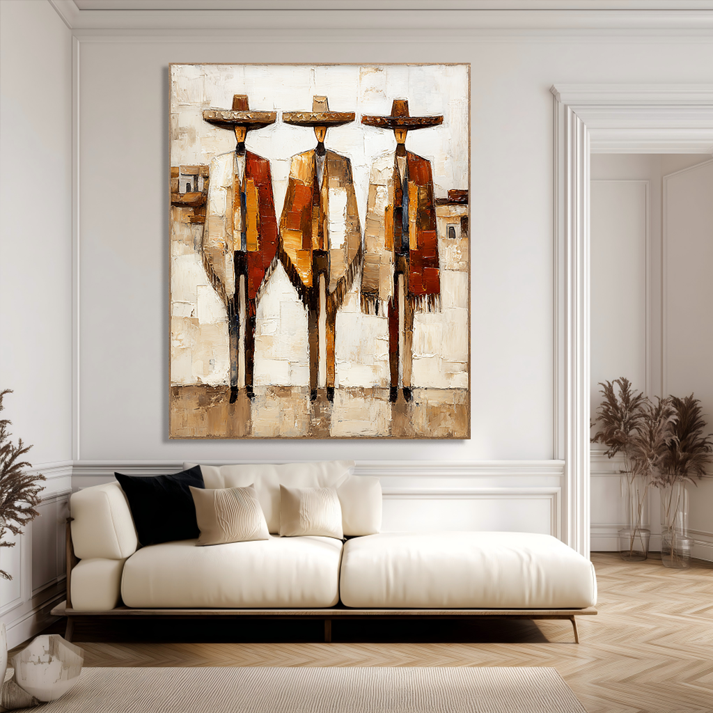 Desert Passage – Modern Southwestern Figure Painting – Textured Western Wall Art